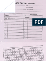 Kabardi Score Sheet