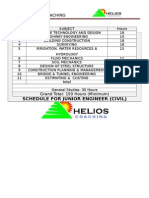 Helios Coaching: Schedule For Junior Engineer (Civil)