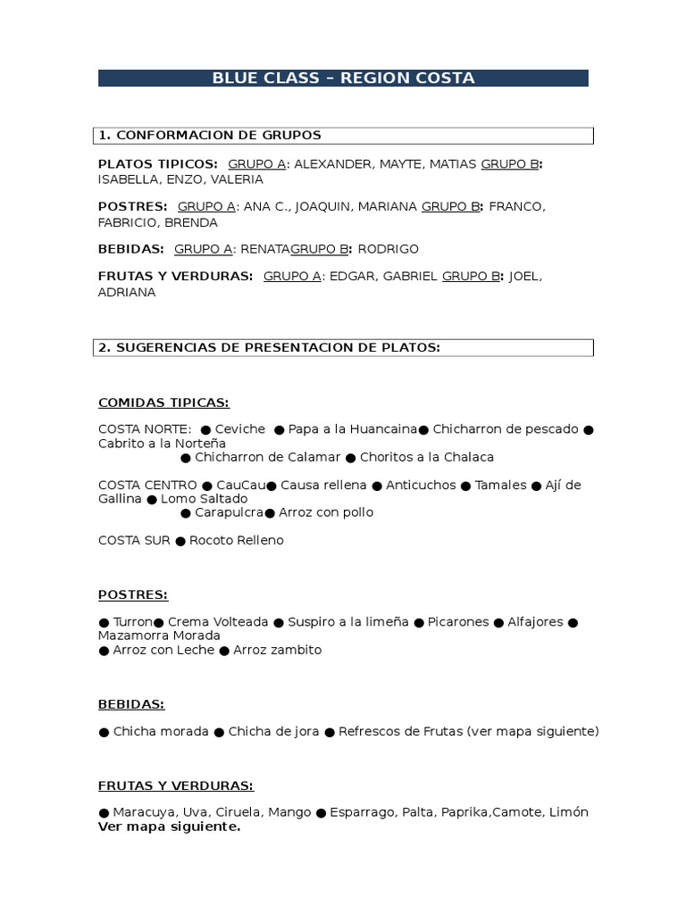 Región Costa | Cocina norteamericana | Cocina latinoamericana