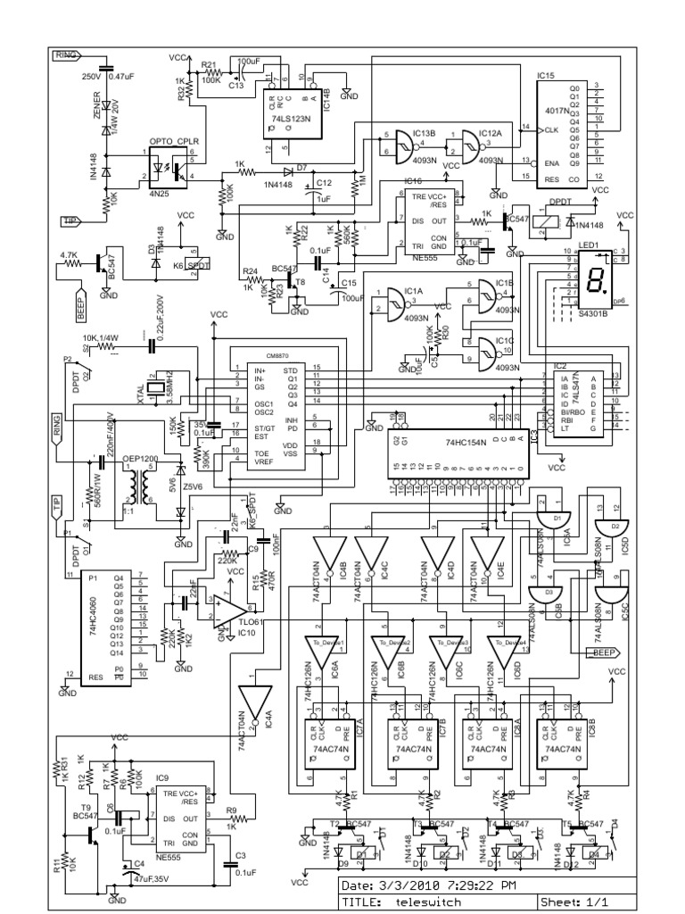 DTMF/TouchTone Tele-Controller (TeleSwitch) | PDF | Electrical ...