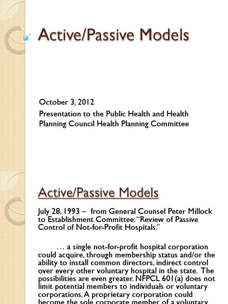 Active Passive Models Health Care Public Health Free 30day Trial