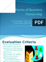 Forms of Business Ownership