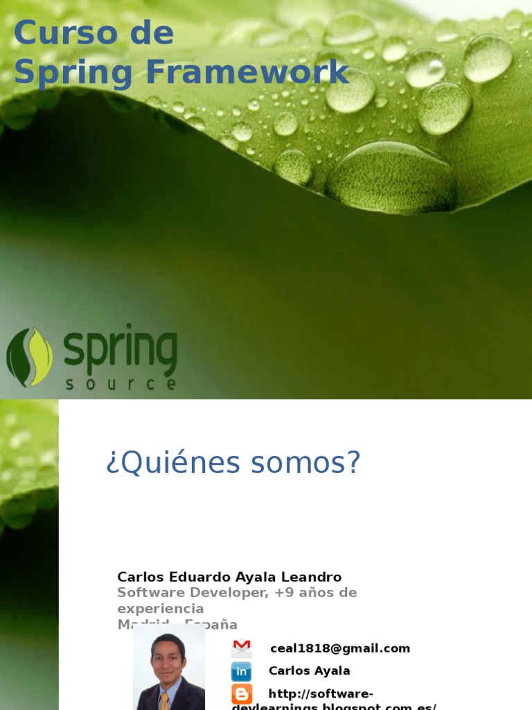 CursoSpring PRESENTACION | PDF | Spring Framework | Modelo – Vista ...