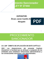 Procedimiento Sancionadprocedimiento Sancionador Segun La Ley 27444 en Municipalidadesor Segun La Ley 27444 en Municipalidades