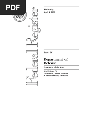 Rule Personnel Decorations Medals Ribbons And Similar Devices Pdf United States Army Military