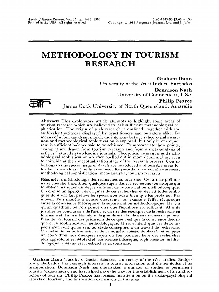 hypothesis in tourism research