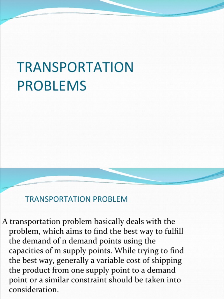 research paper on transportation problem pdf