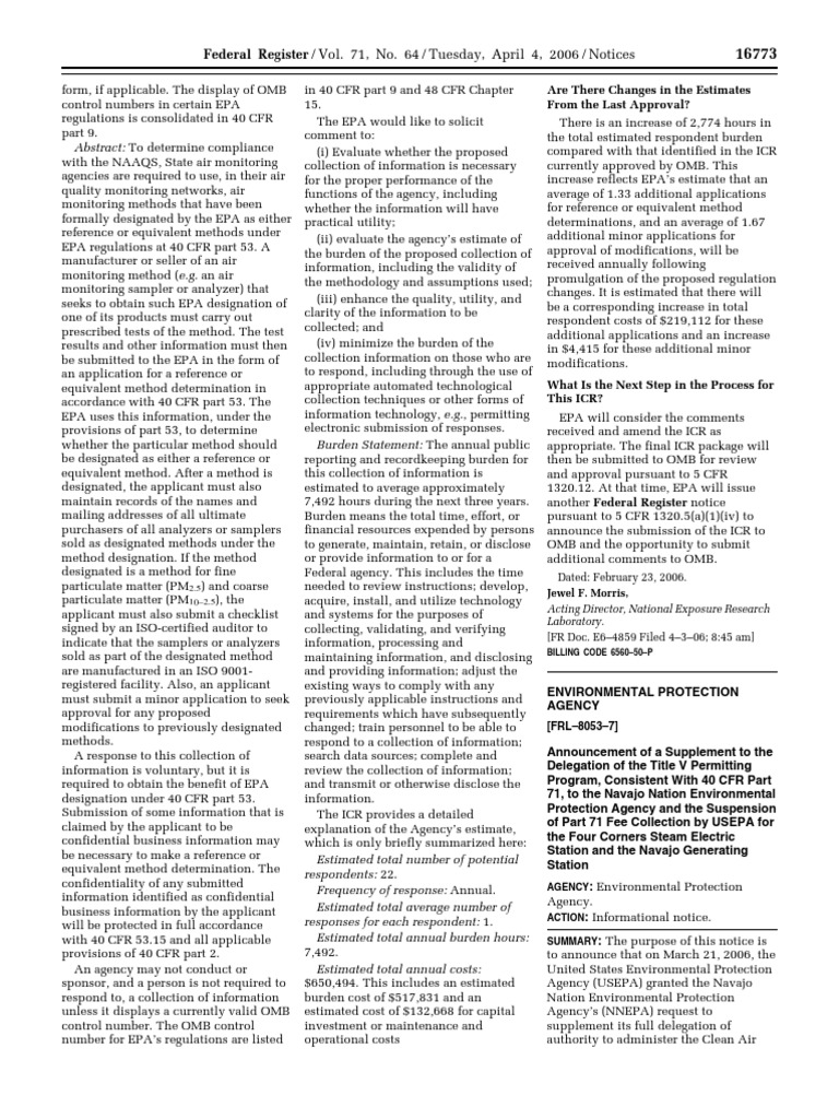 Notice: Air Pollution Control: Federal Operating Permit Programs ...