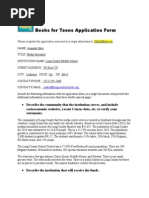 Books for Teens Application Form