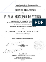 Relecciones Teologicas Fray Francisco de Vitoria T1