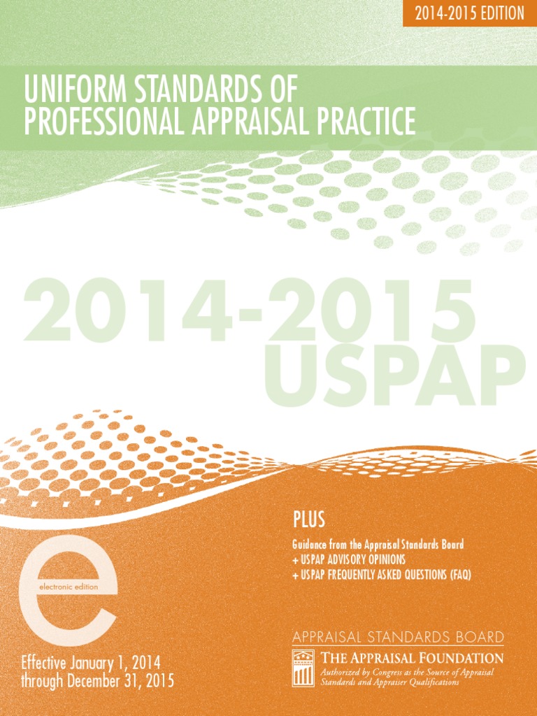Uspap 2014 15 PDF Real Estate Appraisal Market Value
