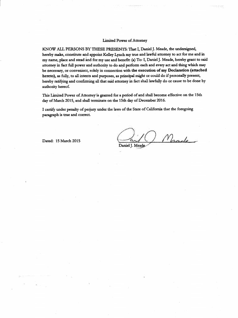 Limited Powers of Attorney Motion For Terminating Sanctions (Fraud