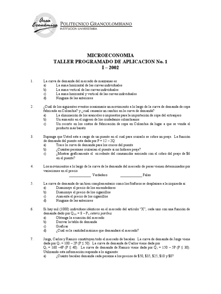 Gráficos de Oferta y Demanda en Microeconomía | PDF | Oferta y demanda ...