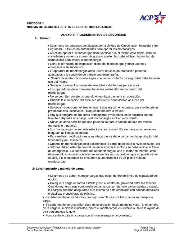 Seguridad en el Uso de Montacargas | PDF | Máquina elevadora | Science