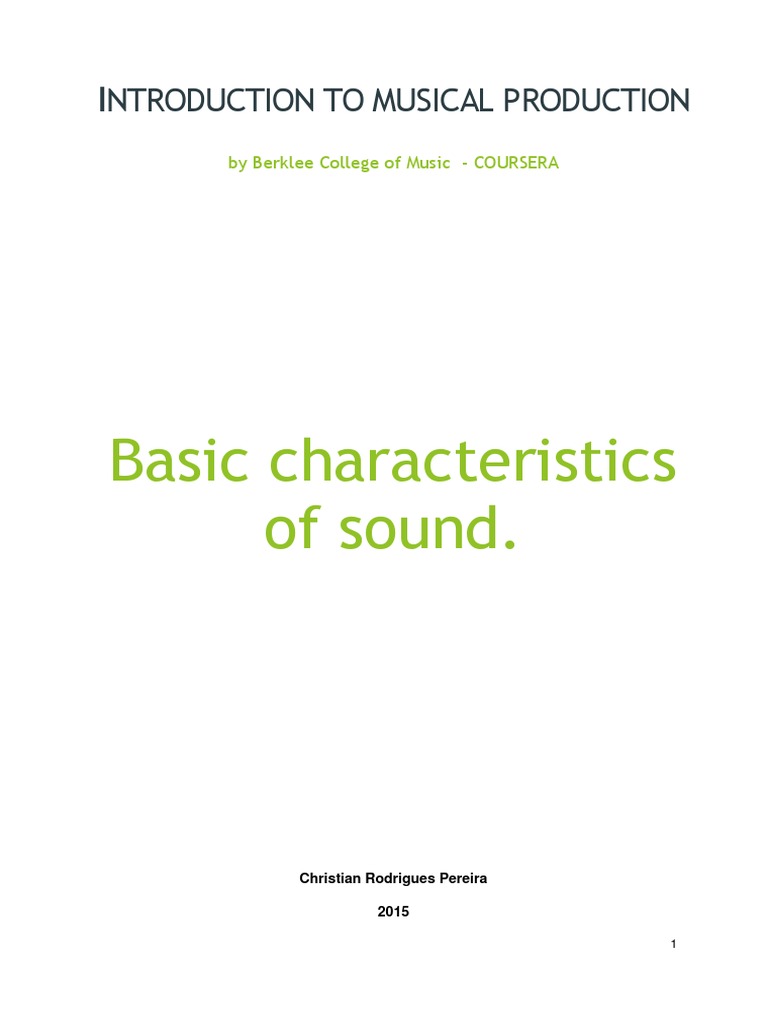 Basic Characteristics of Sound PDF | PDF | Sound | Hertz