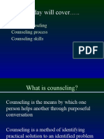 Today Will Cover ..: What Is Counseling Counseling Process Counseling Skills