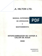 Manual de Operacion y Mantenimiento Intercambiador de Vapor A Calor de Agua H930