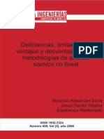 Deficiencias, Limitaciones, Ventajas y Desventajas de Las Metodologías de Análisis Sísmico No Lineal