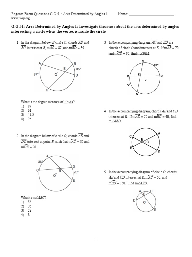 G G 51 Arcsdeterminedbyangles1 Angle Geometric Objects