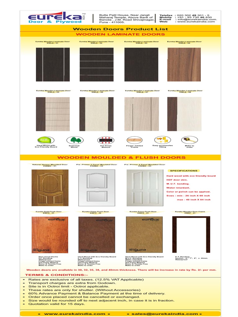 Wooden Door Design and Pricing Guide | PDF