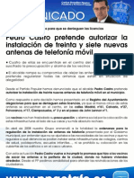 14/07/09 Pedro Castro Pretende Autorizar La Instalación de Treinta y Siete Nuevas Antenas de Telefonía Móvil