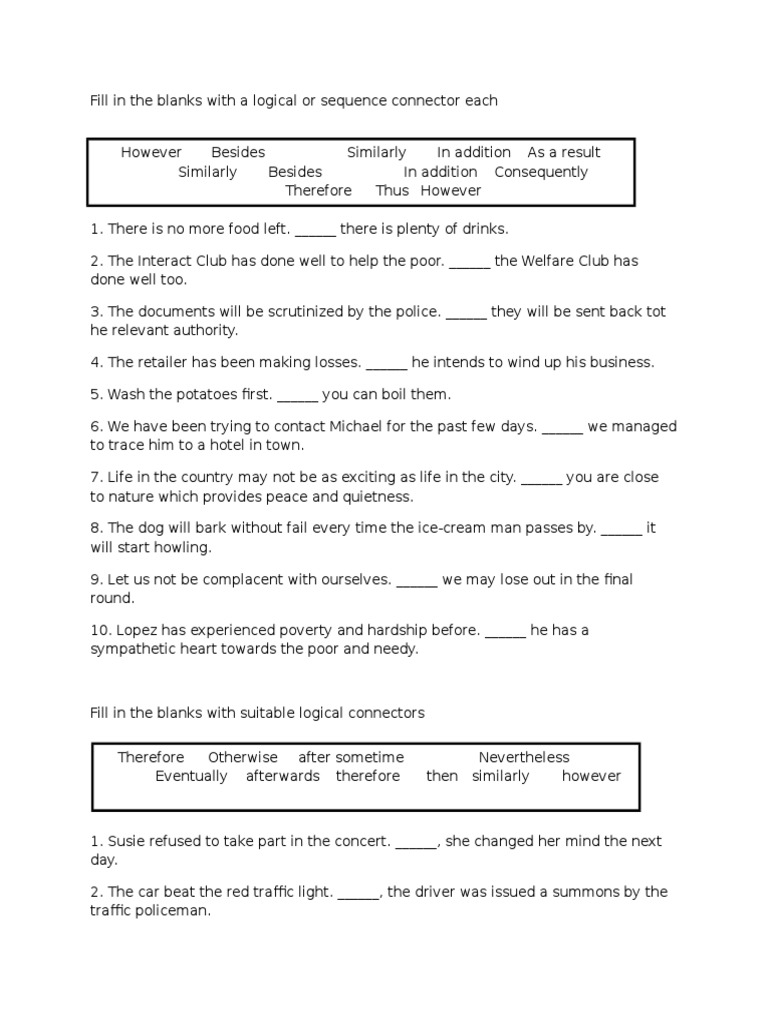 Logical Connectors PDF