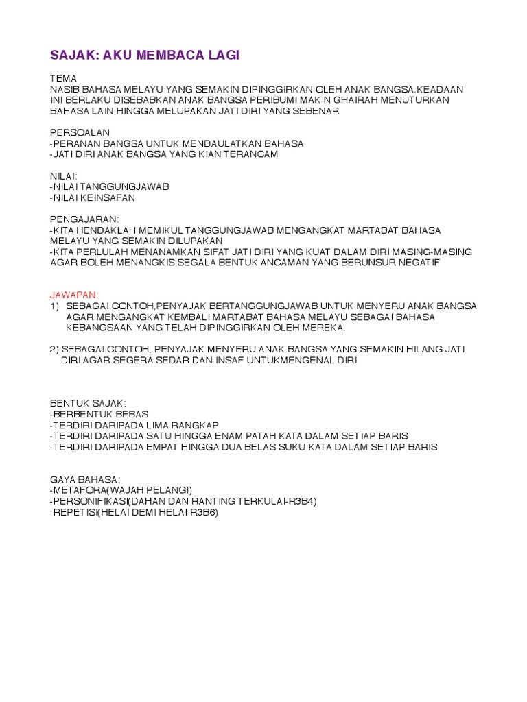 Sajak Aku Membaca Lagi Pdf
