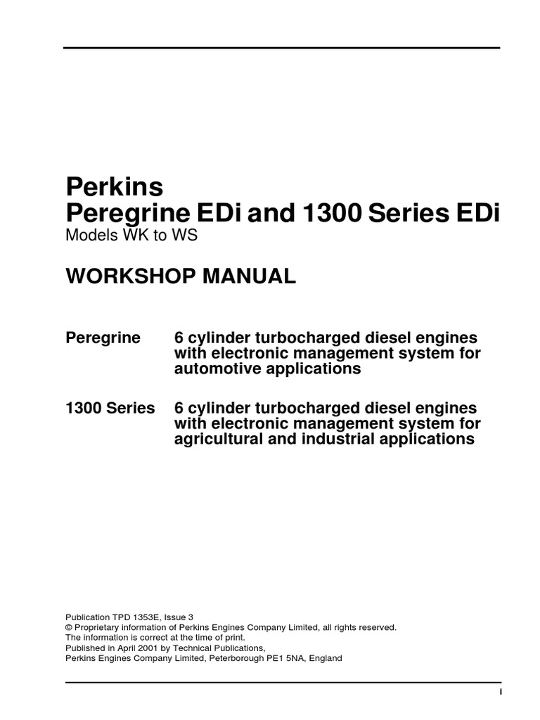 Perkins 1300 series and Detroit 40 E series Workshop Manual | Turbocharger  | Battery (Electricity)
