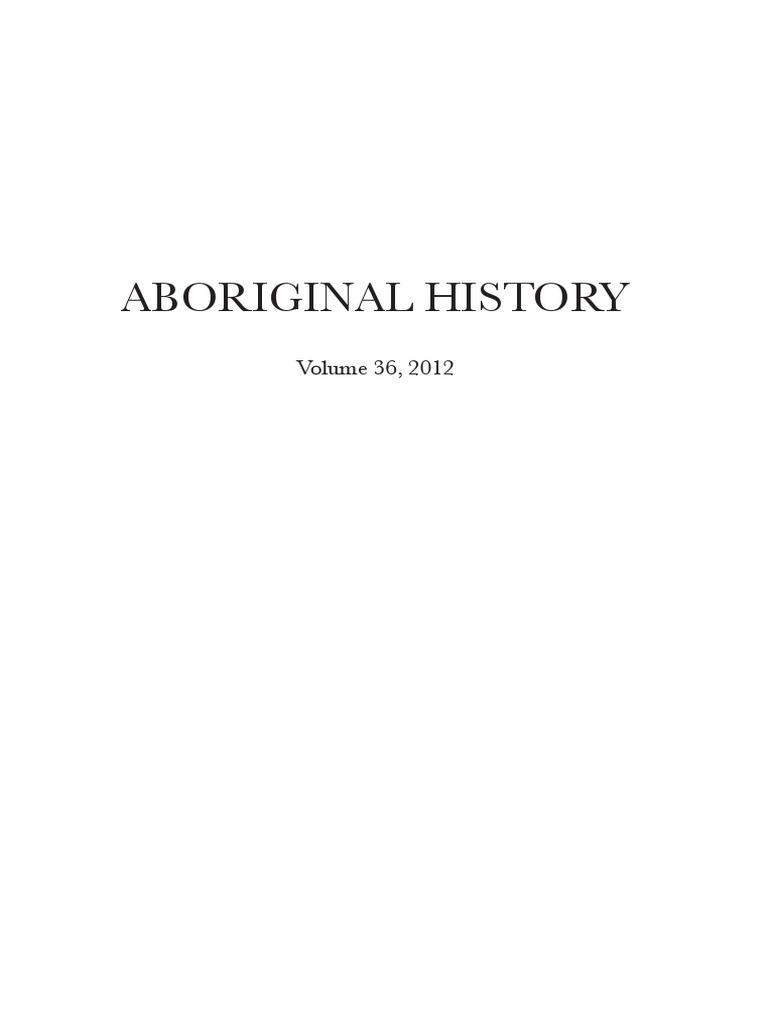 Aboriginal History V36 PDF Indigenous Australians Narrative