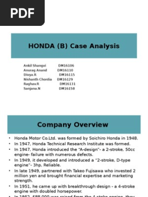 HONDA (B) - Group 7  PDF  Honda  Motorcycle