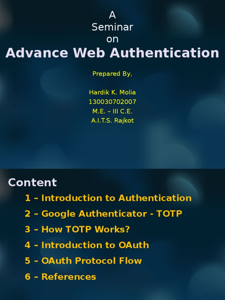 Advance Authentication Techniques | PDF | Authentication | Secure ...