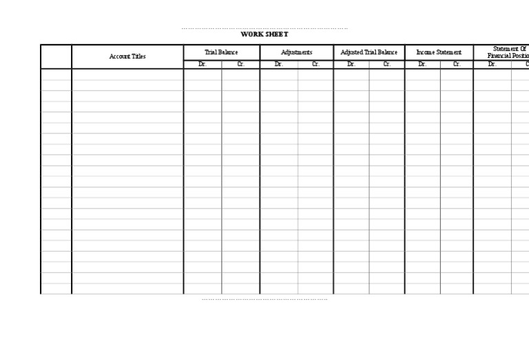 Tabel Work Sheet (Kosong) | PDF | Finance & Money Management ...