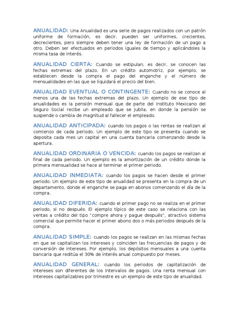 Matemática financiera fórmulas y ejemplos