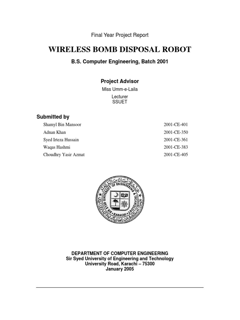 Wireless Bomb Disposal Robot Project | PDF