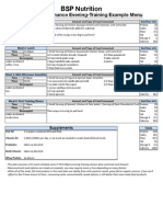 Maintenance Evening-Training Example Menu