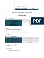 Power Budget: Receiver (UPLINK)