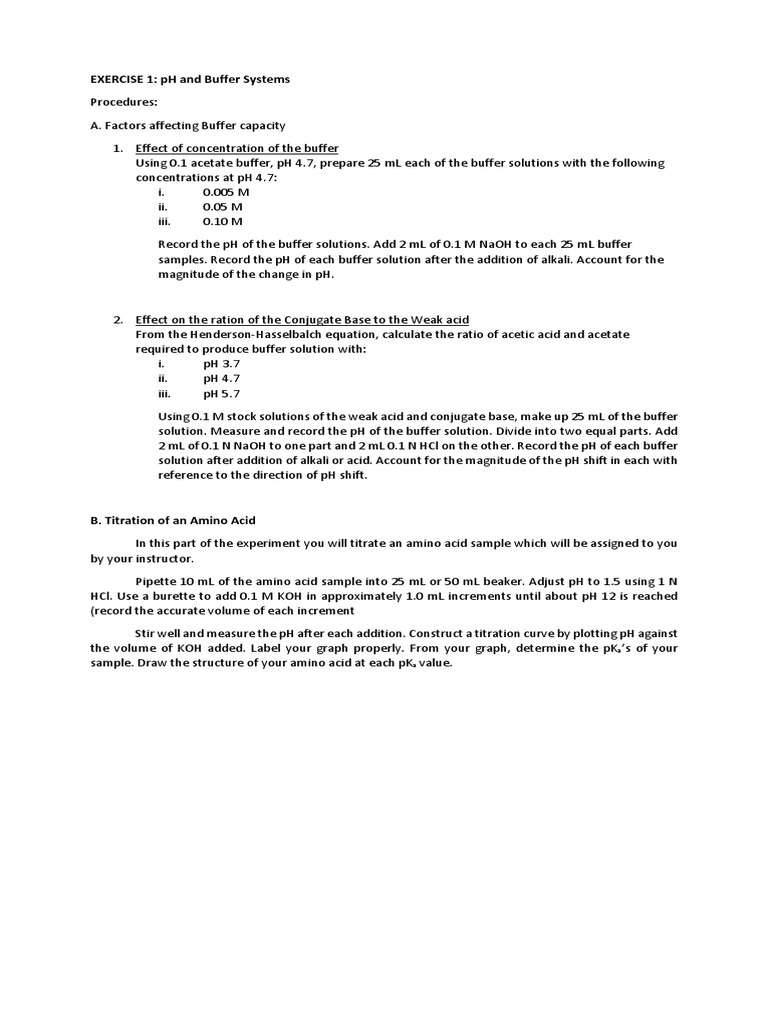Buffer Capacity and pH Experiment | PDF | Cooking, Food & Wine