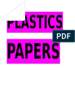 Plastics: Papers