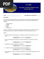 Class: (Colorado Learning Attitudes About Science Survey)