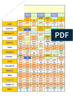 Sep 14th - Sep20th Shift Schedule