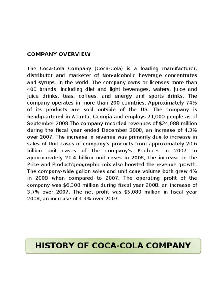Strategic Management of of Coca-Cola | PDF | Coca Cola | The Coca Cola ...