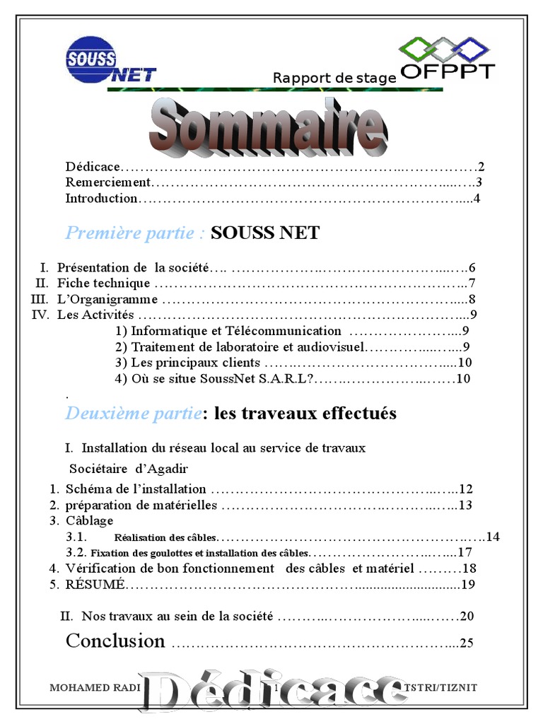 Rapport de Stage  Matériel informatique  Informatique