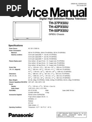 Panasonic Th 42px50u Service Manual Pdf Electrostatic Discharge Solder