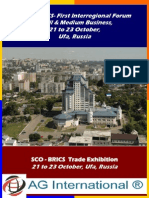 SCO / BRICS - First Interregional Forum On Small & Medium Business, 21 To 23 October, Ufa, Russia