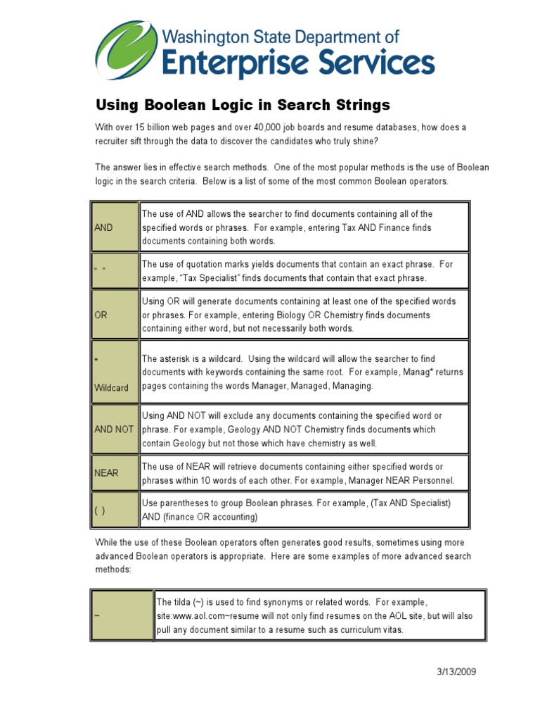 Boolean Search for Recruiters | PDF