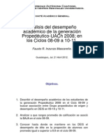 Análisis del desempeño  generación Propedéutico-UACh 2008