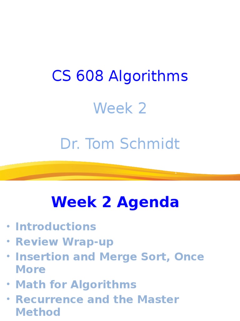 Algorithms Week 2: Key Concepts | PDF | Career & Growth
