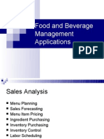 Food and Beverage Management Applications