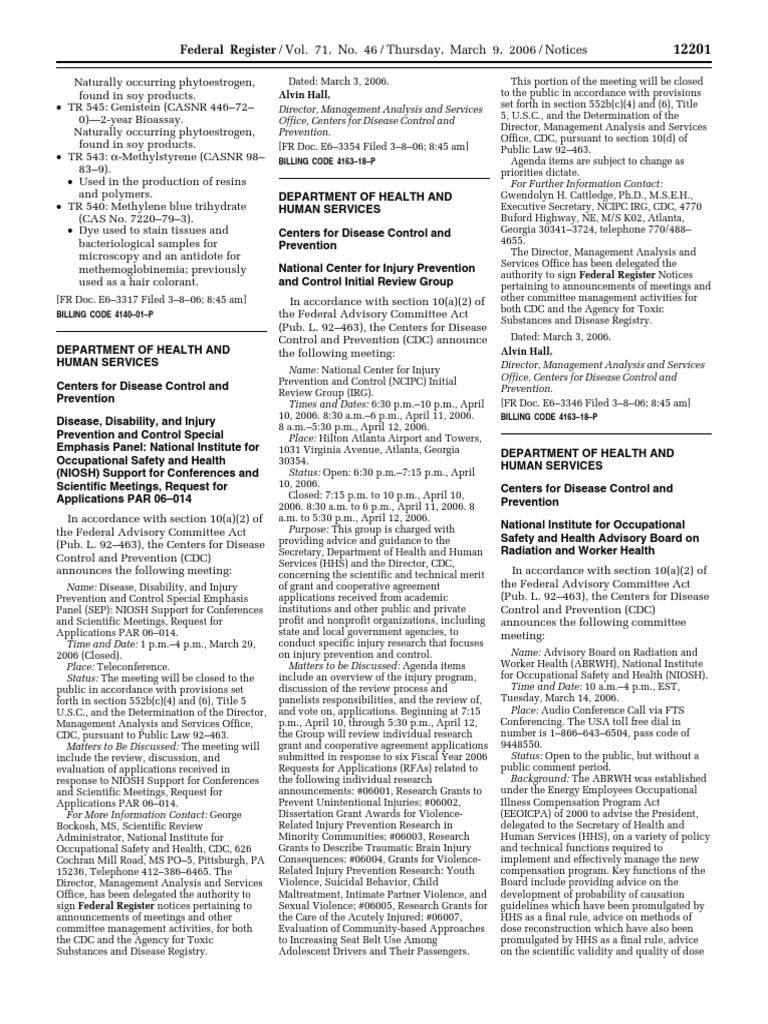 Federal Register / Vol. 71, No. 46 / Thursday, March 9, 2006 / Notices