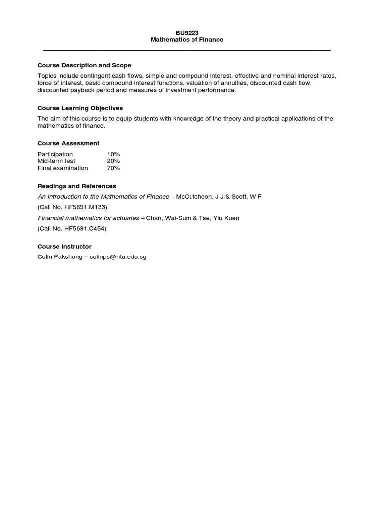 Course Information | PDF | Career & Growth